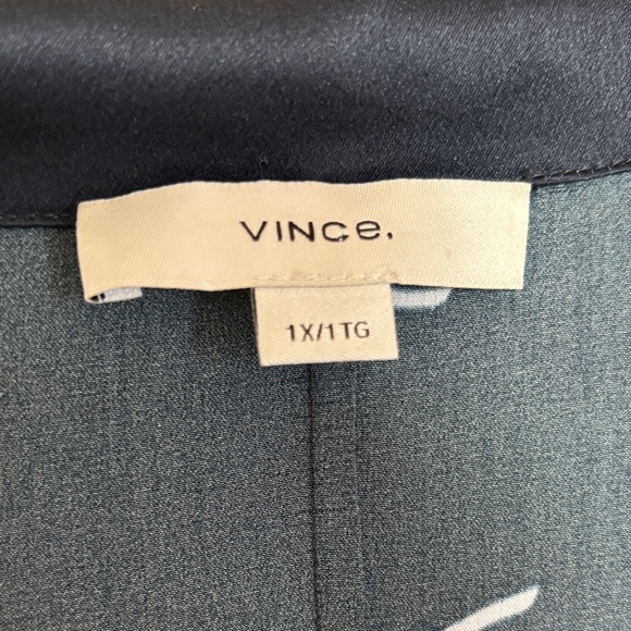 Vince Navy Blue Silk Blouse - Picture 2 of 4